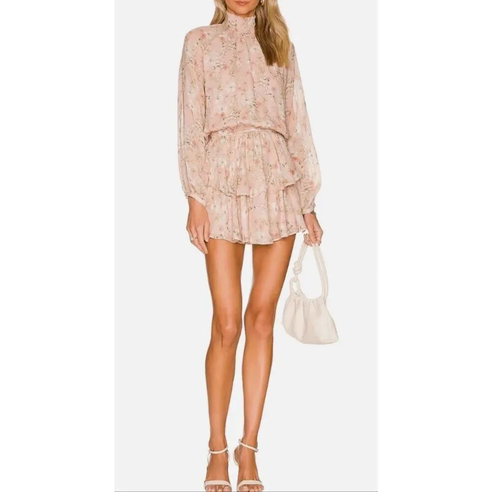 Yumi Kim Class Act Chiffon Ruffle Tiered Mini Dress Women's Large